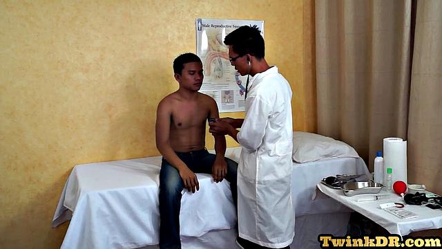 Handsome asian doc sucking off patient