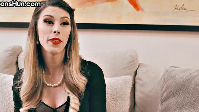 TS hunny in stockings fucks busty stunning BFF