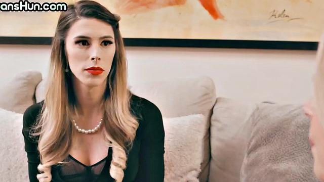 TS hunny in stockings fucks busty stunning BFF