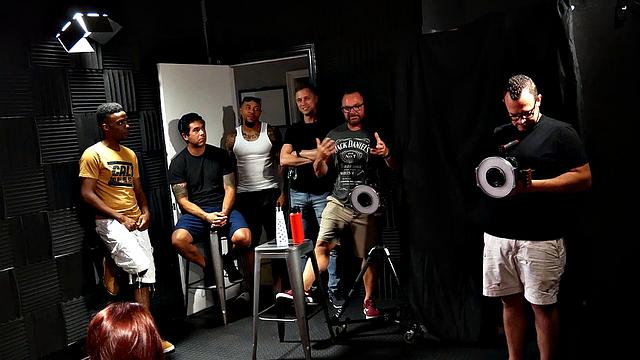 GangbangCreampie - Redhead FIRE Babe Gets GANBANGED Hard With A Vibrator