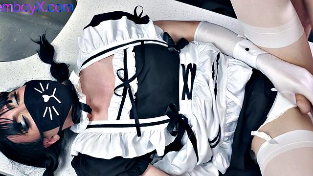 braided femboi surrenders to boss