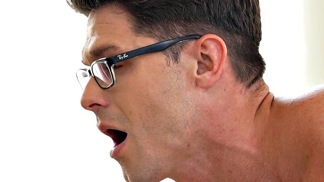 Big cock fisting stud pleasures his colleague in classroom