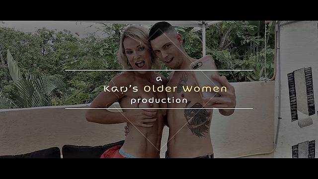 Izen strips down and rides cock in a hot straight scene