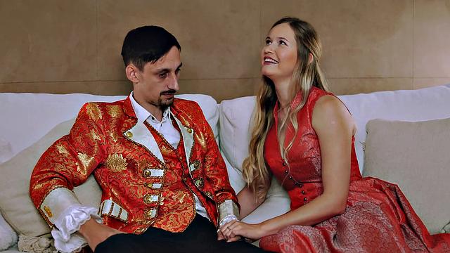 Wanton passion at all times. A blondie with a hairless honeypot and pantyhose idolizes cock-gargling - love for scorching gonzo porn!