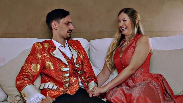 Wanton passion at all times. A blondie with a hairless honeypot and pantyhose idolizes cock-gargling - love for scorching gonzo porn!