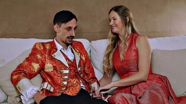 Wanton passion at all times. A blondie with a hairless honeypot and pantyhose idolizes cock-gargling - love for scorching gonzo porn!