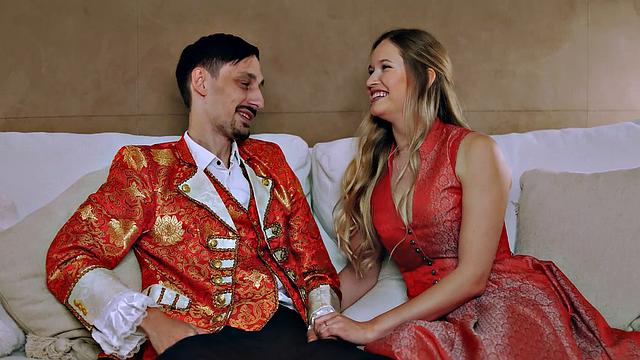 Wanton passion at all times. A blondie with a hairless honeypot and pantyhose idolizes cock-gargling - love for scorching gonzo porn!