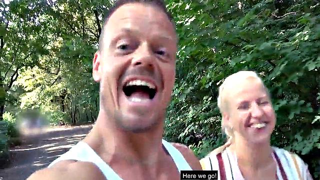 Public German amateur MILF gets fucked outdoors on sex date