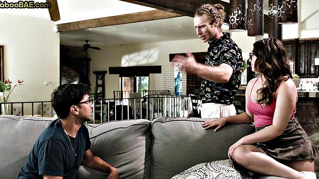 Busty bae pounded in doggystyle by nerd in hot affair