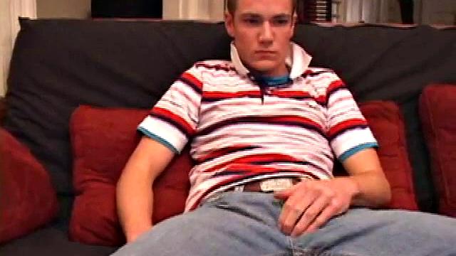 Brayden Stone is a plain-looking boy next door type who gets comfy while watching porn to get things going. Stripped naked, he strokes hard and soon pops his load for our viewing enjoyment.