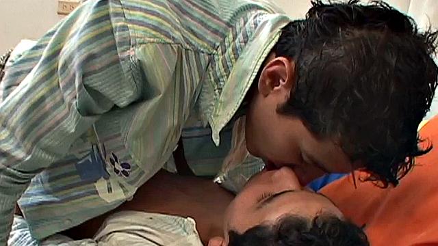 Skinny Latino barebacks BF's ass after BJ and rimjob 69