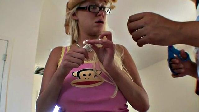 Tasty blonde enjoys solo masturbation