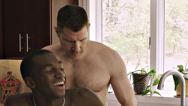 Nubian twink barebacked by DILF on kitchen surface