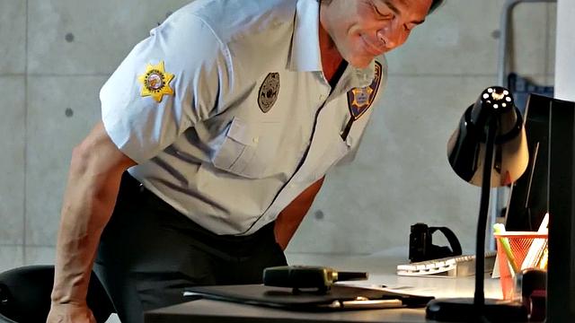 Kinky security officer pounds secretary in stockings in the office