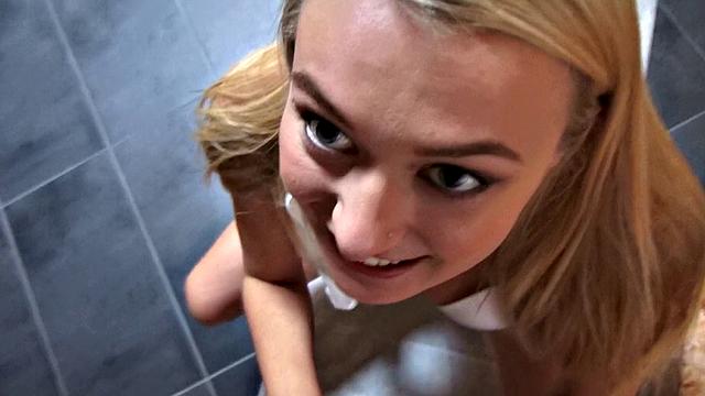 Watch this tattooed chick give a sloppy blowjob and ride cowgirl like a pro