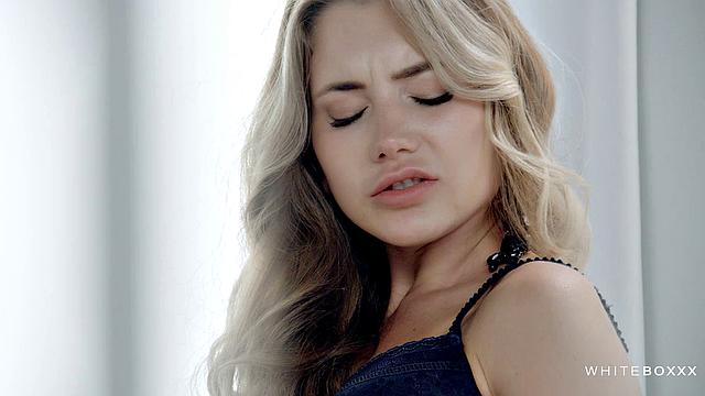 Girl masturbating while boyfriend watches