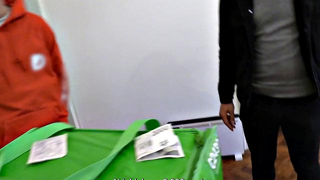 Skinny jock cockriding his BF's dick