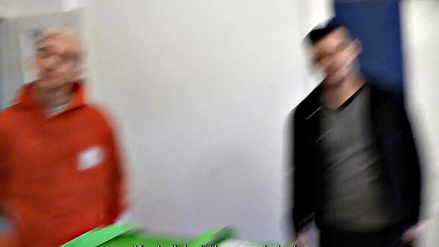 Skinny jock cockriding his BF's dick