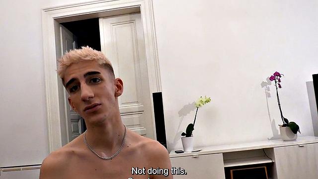 Skinny jock cockriding his BF's dick