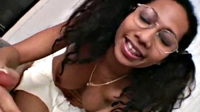 A big-titted ebony teen babe tease you with her big tits and tight pussy in the sunshine