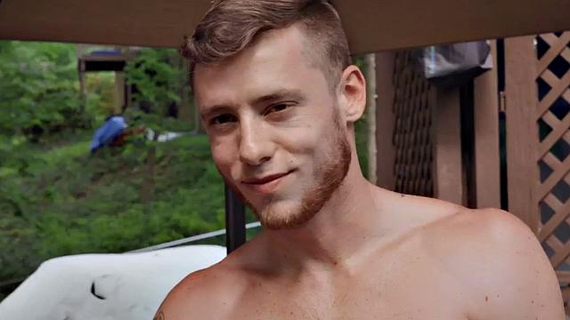 Bisexual babe gets fucked outdoors in 3some after massage