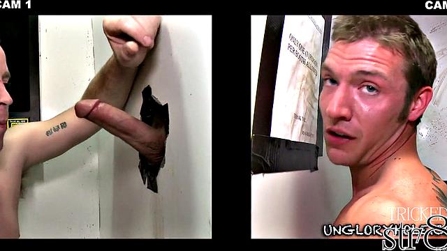 Real guy getting head at gloryhole