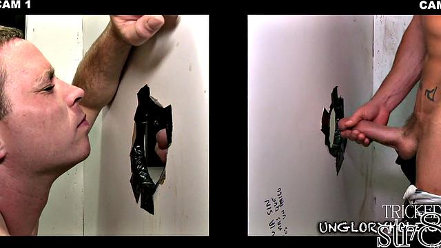 Real guy getting head at gloryhole