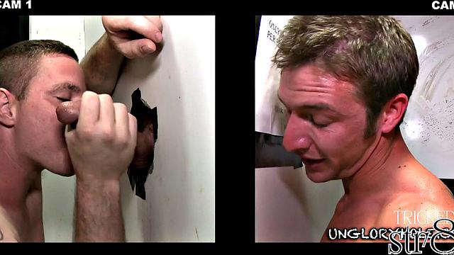 Real guy getting head at gloryhole