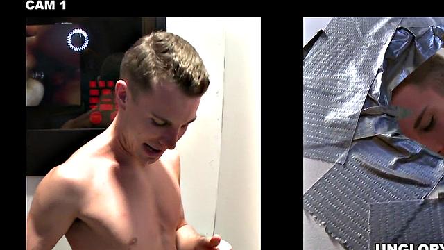 Fooled gloryhole str8 gets blowjob before cumming on face