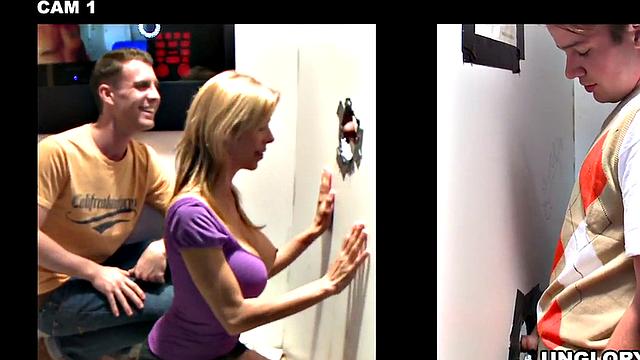 Fooled gloryhole str8 gets blowjob before cumming on face