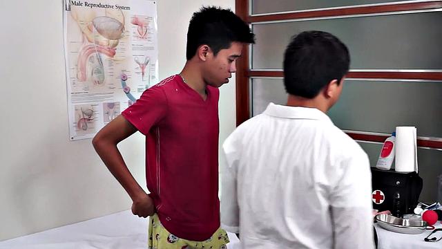 Nippon amateur twink toyed by doctor in kinky infirmary