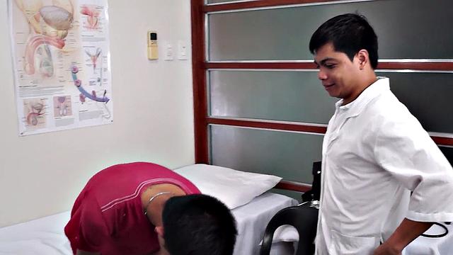 Nippon amateur twink toyed by doctor in kinky infirmary