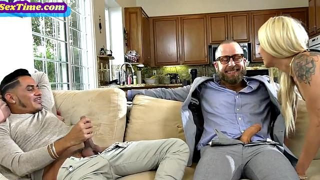 Bisexuals fuck petite 21yo in threesome ass fucking