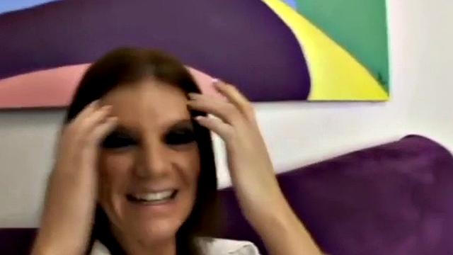 Brunette in white gets her tattooed pussy drilled by a big black cock