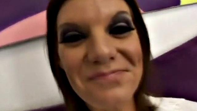 Brunette in white gets her tattooed pussy drilled by a big black cock