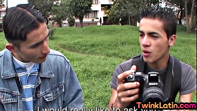 Real skinny Latino twink assfucked on set by BFs cock