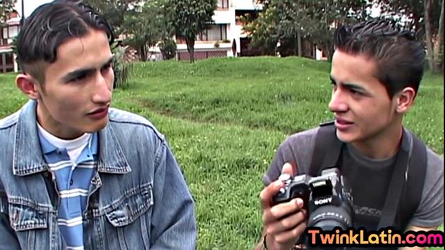 Real skinny Latino twink assfucked on set by BFs cock