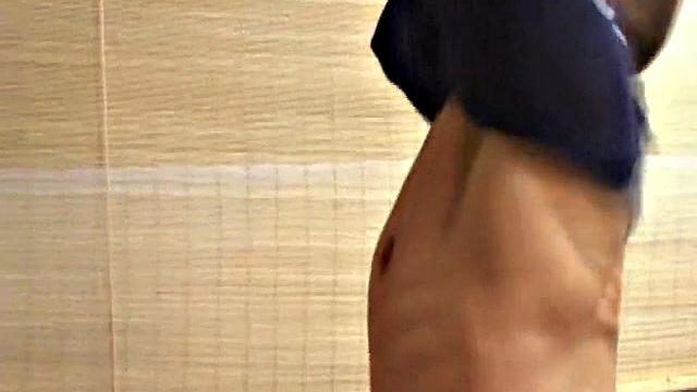 Ripped stud bouncing on skinny dick