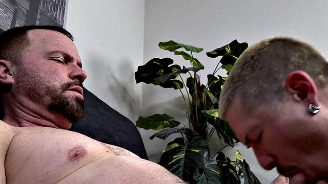 Operated stud with pussy fucked by DILF after giving oral