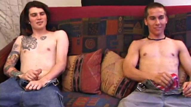 Exchanging handjobs leads to Blake licking Brock's dick, then deepthroating it