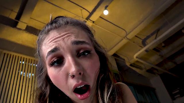 Tattooed 21yo GF sucks cock in POV while talking nasty