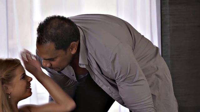 BLACK4K. Black man and white sweetie make love as part of reunion