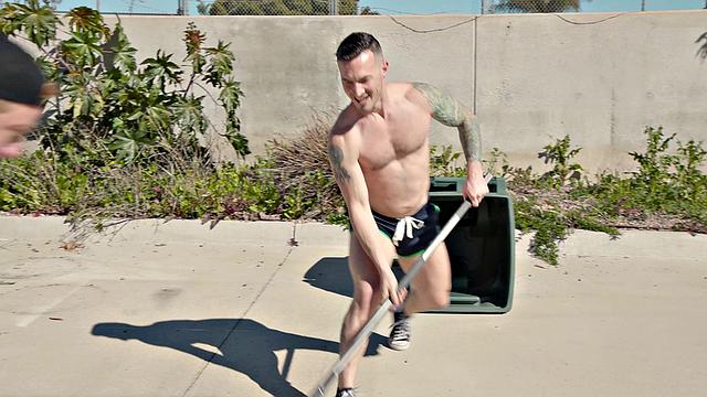 Tatted Stud Rams Jock In Locker Room - Derek Kage, Logan Aarons - NextDoorStudios