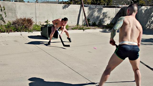 Tatted Stud Rams Jock In Locker Room - Derek Kage, Logan Aarons - NextDoorStudios