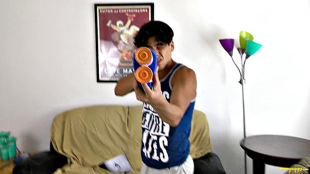 Julian Jaden catches a 'shrinking' home invader and gives him a hard gay welcome