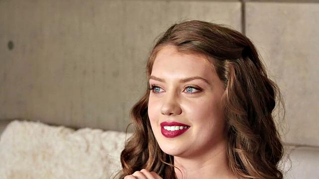 Elena Koshka's interview with curly hair, piercing and brown hair