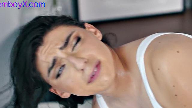 Skating femboi threesome anal orgasm