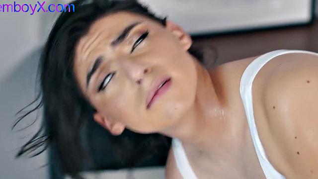 Skating femboi threesome anal orgasm