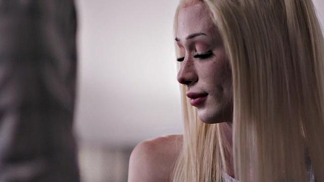 Inked tgirl in interracial duo barebacks after frottage