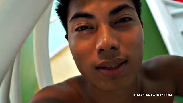 Josh jumps into Argie's embrace and lays him on the table where he starts giving him a tongue bath. Josh wants to be bareback fucked in the worst way. Argie strips off his jeans and goes to work on that thick Asian boy.